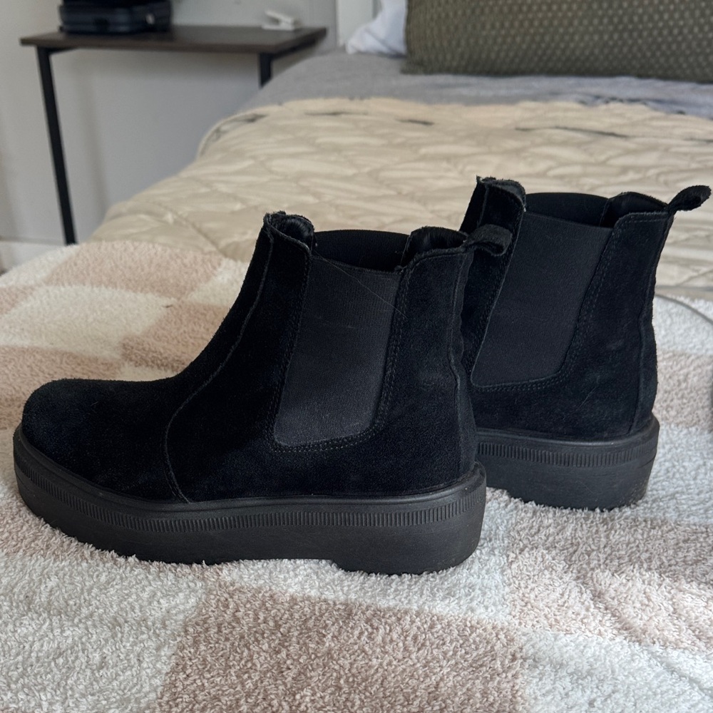 Black Suede Chelsea Boots